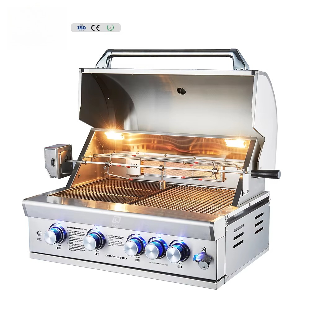 Commercial Kitchen Burner - 5-pits gasbarbecue van roestvrij staal met