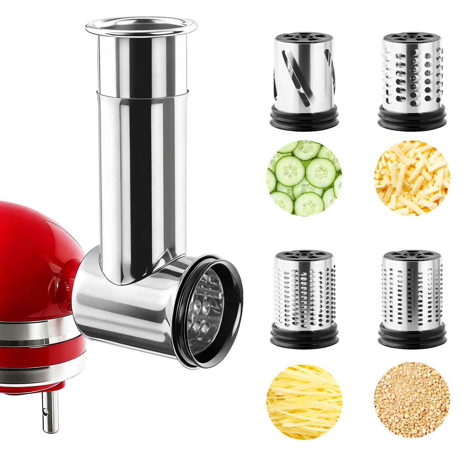 Commercial Kitchen Aid Mixer - Roestvrijstalen snijmachine, rasp, kaasrasp accessoire voor