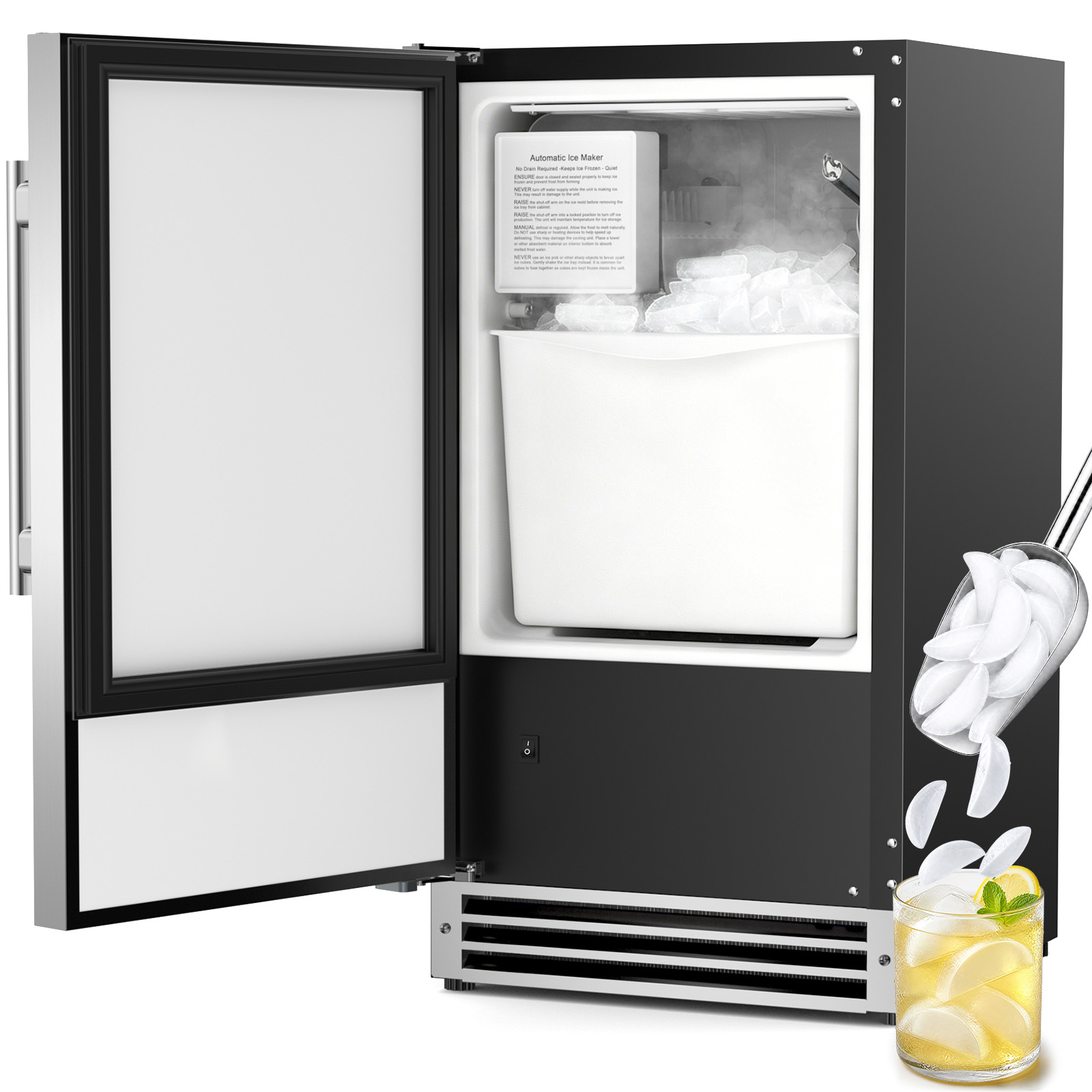 Commercial Kitchen Counter - Onderbouw-ijsmaker, halvemaanvormige ijsmachine voor commercieel gebruik,