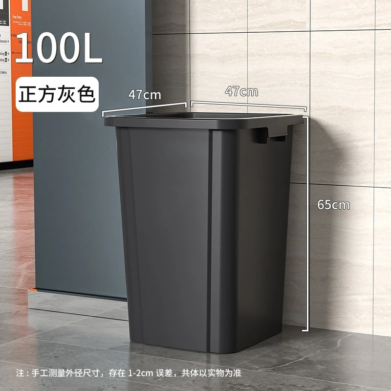 Commercial Kitchen Garbage Can - 100L Grote Open Afvalbak, Robuuste Plastic