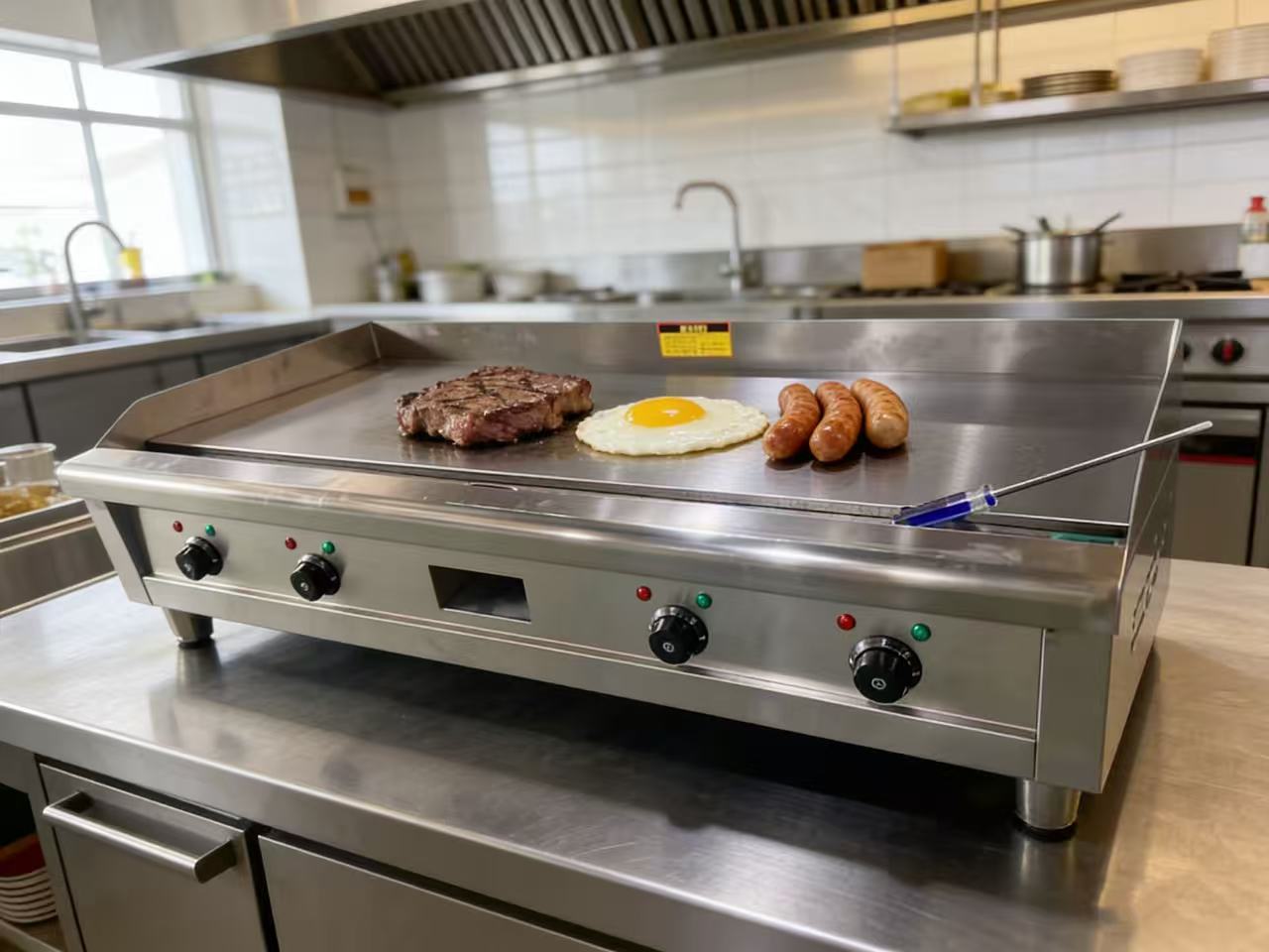 Electric Griddle Flat Top - Verstelbare temperatuurregeling, commerciële elektrische grillplaat, heavy-duty