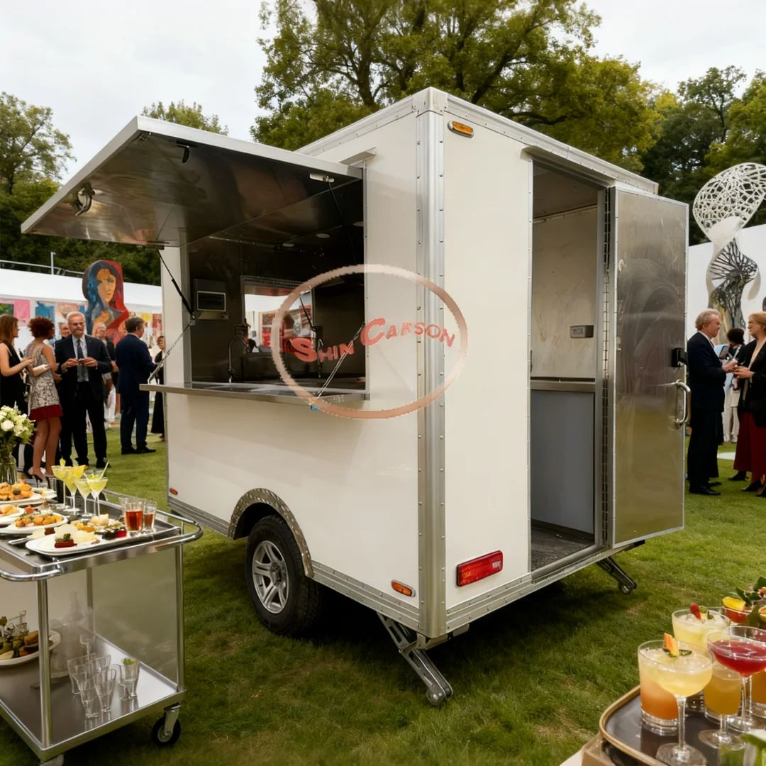 Commercial Kitchen Interior - Commerciële mobiele voedselautomaat roestvrijstalen interieur opvouwbare