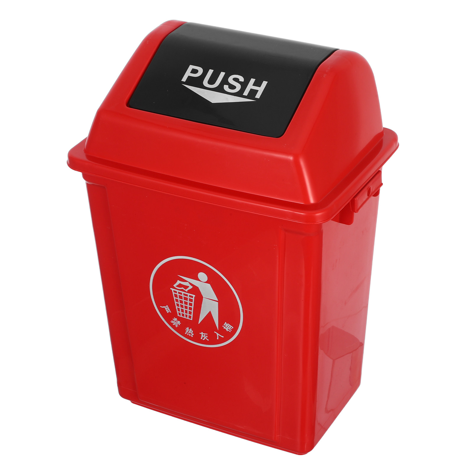 Commercial Kitchen Garbage Can - Afvalbak met deksel, rood, 10L, plastic,