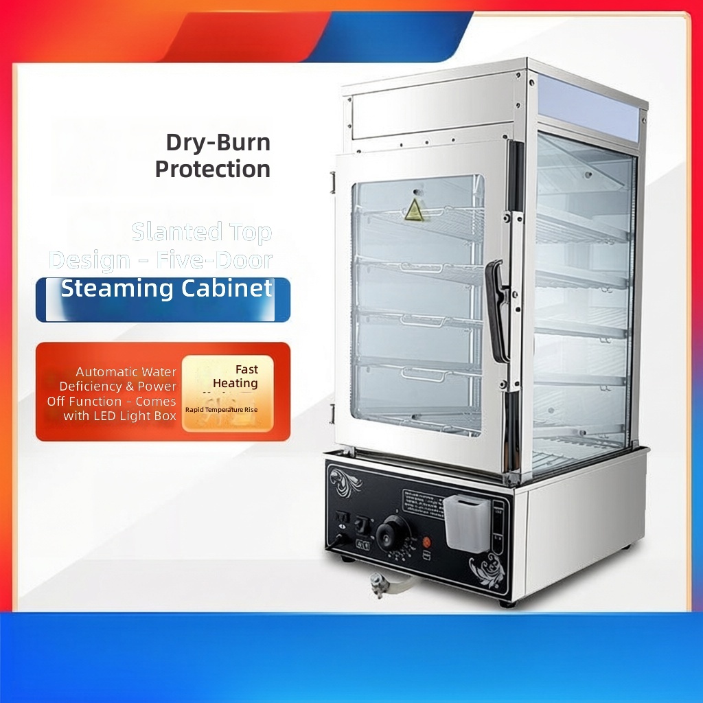 Commercial Steamer Cabinet - 5-laags elektrische dumplingstoommachine, commerciële Baozi Mantou-machine,