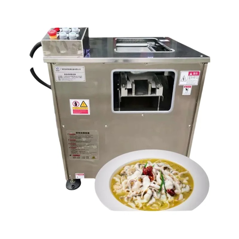 Meat Slicer Machine - Volautomatische dubbele groef schuine visfiletsnijmachine Roestvrijstalen