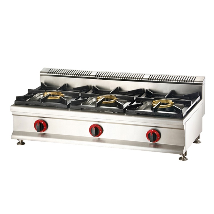 Commercial Kitchen Burner - Commerciële keuken gasfornuis 3-pits gasfornuis tafelblad