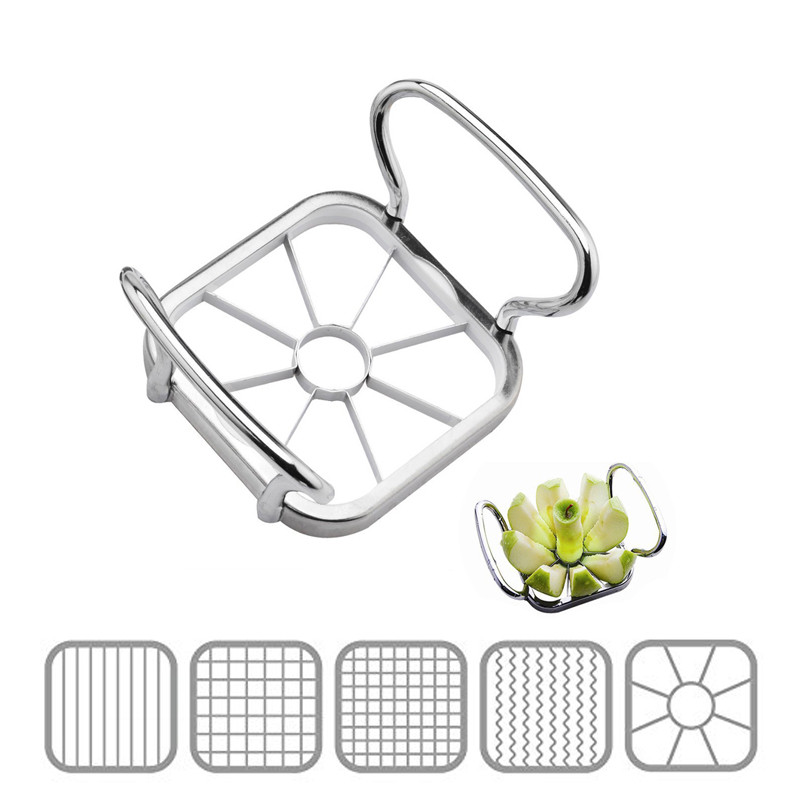 Commercial Potato Peeler - LMETJMA 5-in-1 appelsnijder Snijmachine Roestvrij staal