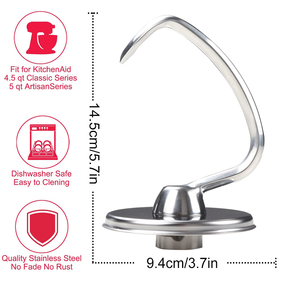 Roestvrijstalen Deeghaak Voor  - Commercial Kitchen Aid Mixer recensie en prijs