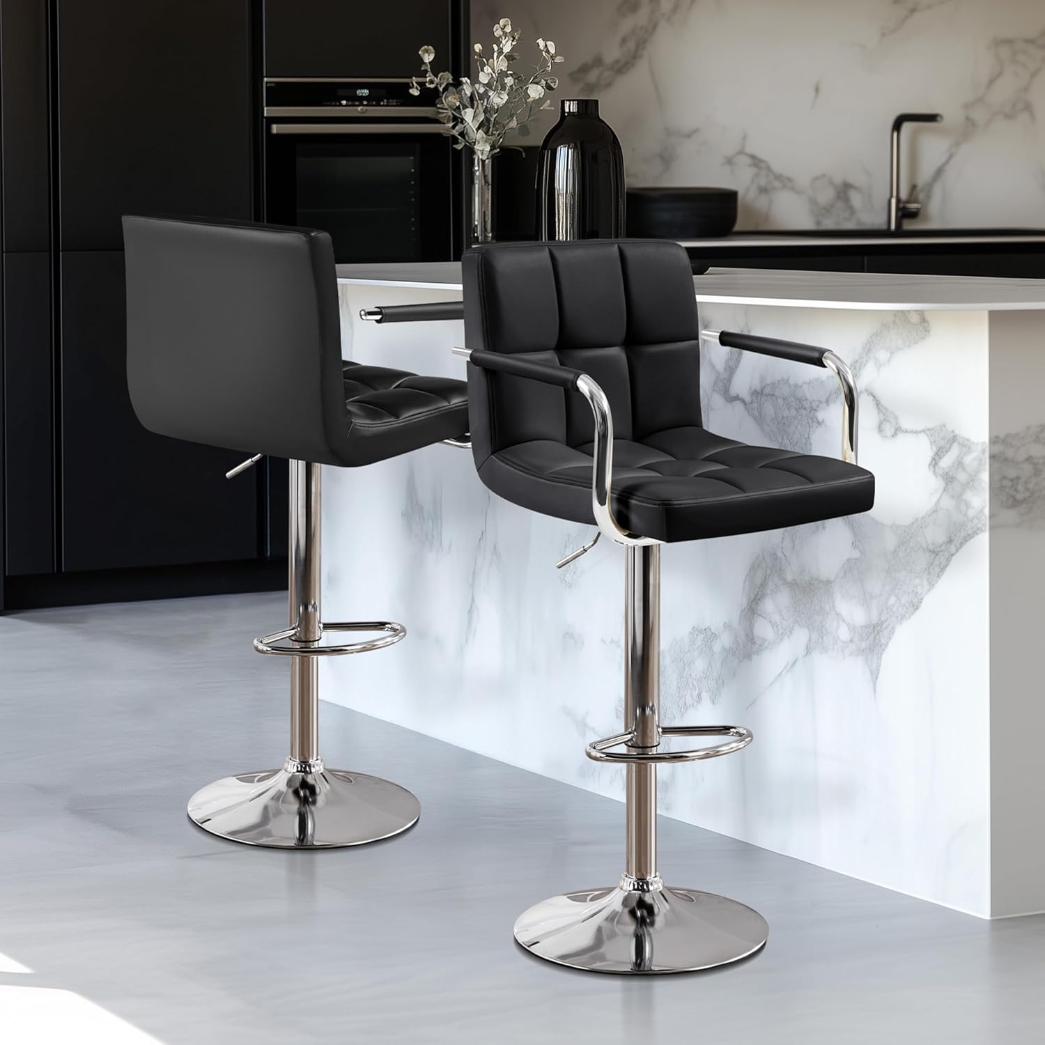 Barstoelen set van 2, PU-leer  - Commercial Kitchen Counter recensie en prijs