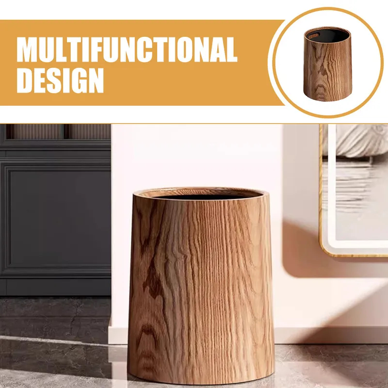 Duurzame afvalbak met houtnerf - Commercial Kitchen Garbage Can recensie en prijs