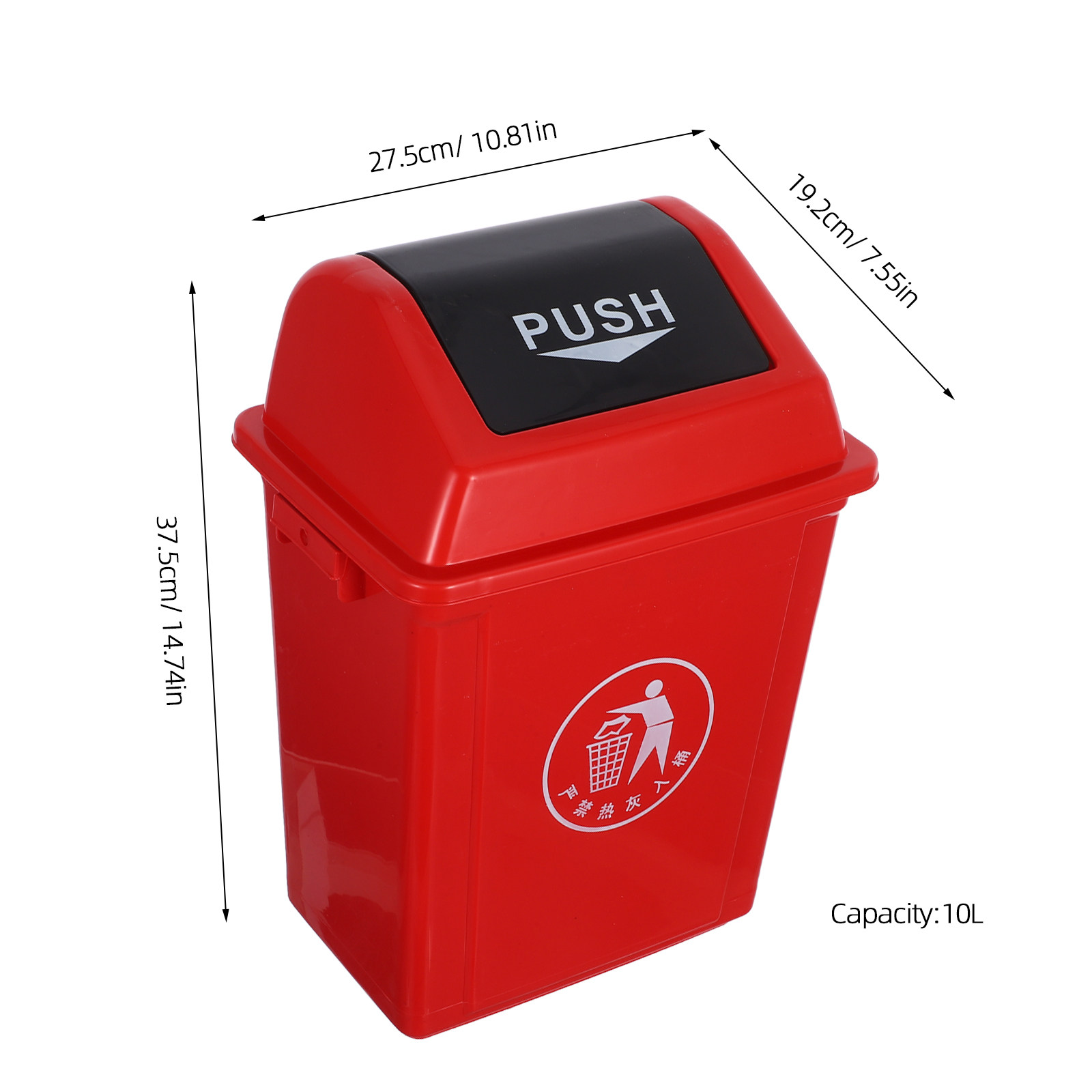 Afvalbak met deksel, rood, 10L - Commercial Kitchen Garbage Can recensie en prijs