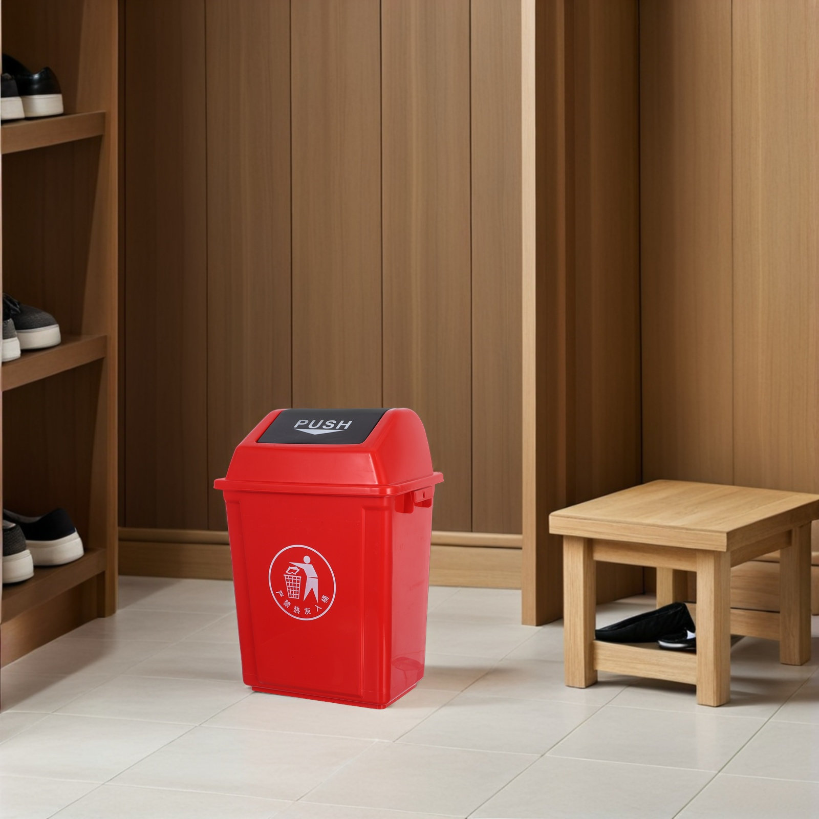 Afvalbak met deksel, rood, 10L - Commercial Kitchen Garbage Can recensie en prijs