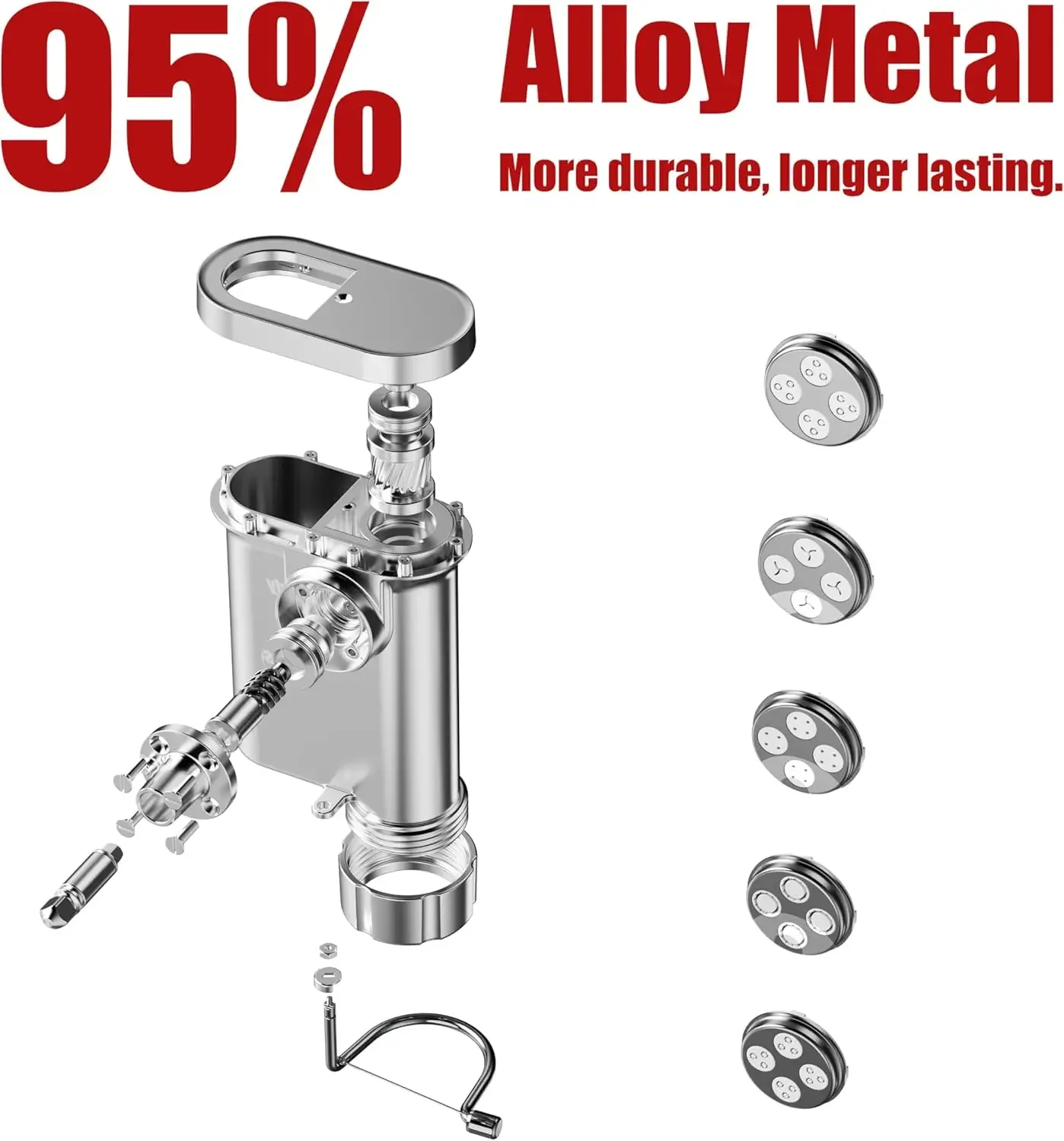 Robuuste metalen pasta maker a - Commercial Kitchen Aid Mixer recensie en prijs
