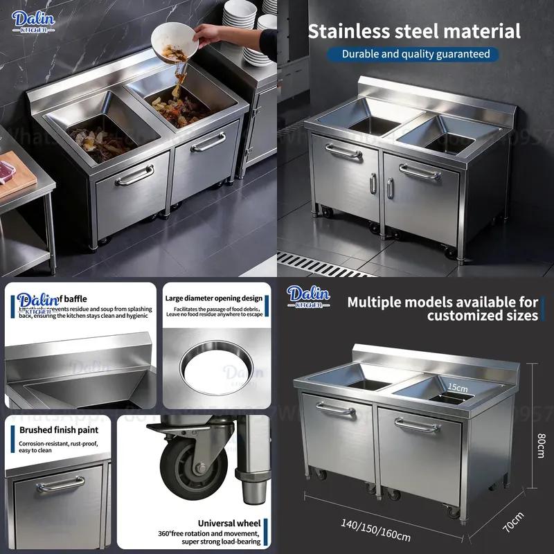 Commerciële RVS 304 uittrekbar - Commercial Kitchen Garbage Can recensie en prijs
